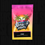 Farbenfrohe Verpackung von Nine Weeks Harvest der Sorte FFWZ, Angaben zur Genetik: Fruit x Watermelon Zkittlez