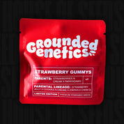 Rotes Grounded Genetics Strawberry Gummies Paket mit Eltern- und Abstammungsinfos, Limited Edition