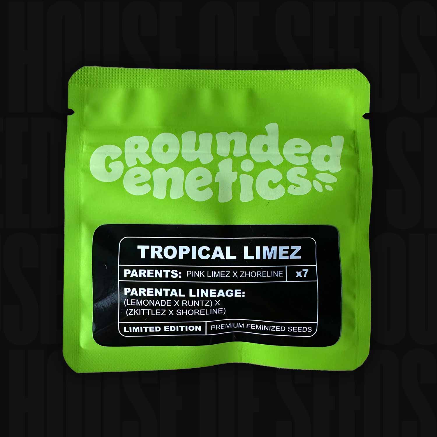 Leuchtend grünes Grounded Genetics Päckchen für Tropical Limez Samen